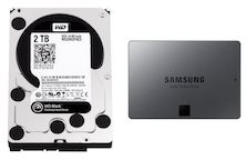 A Hard Drive and a Solid State Drive